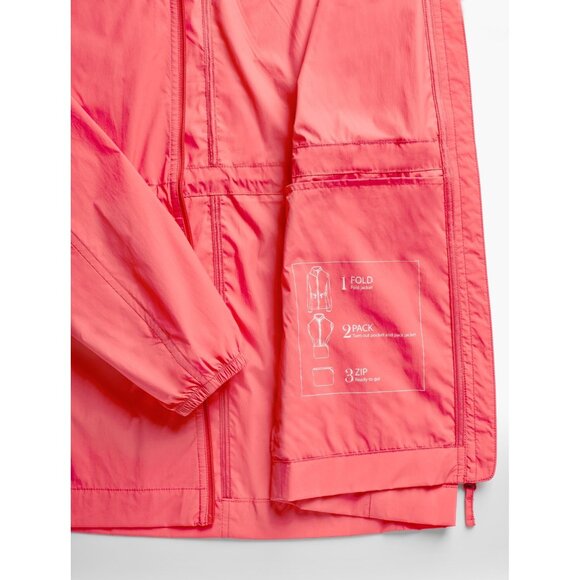 NEW NWT Talbots water resistant packable rain coat plus coral gift size 2X - Picture 3 of 10